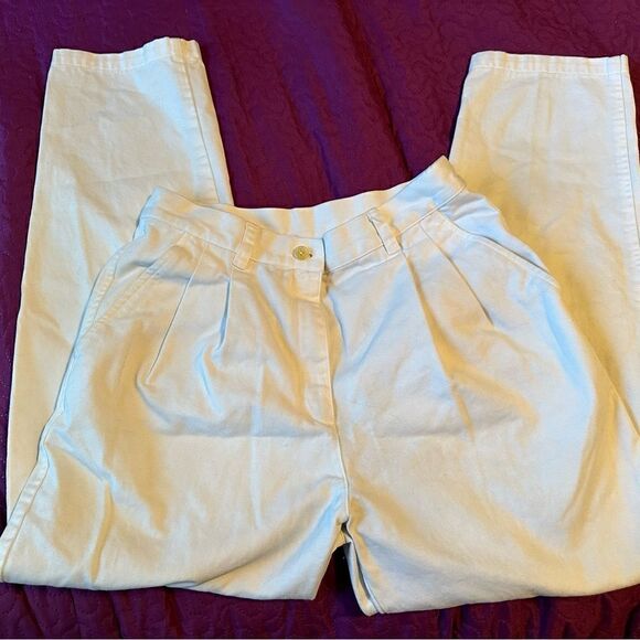 Vintage, high waisted, Ralph Lauren white pants, size 6P - 100% cotton - Picture 4 of 8